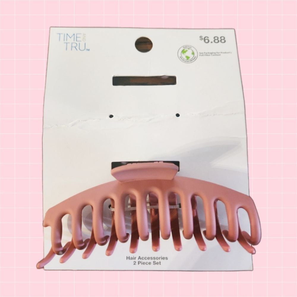 Time and Tru Matte Blush Pink Hair Claw Clip